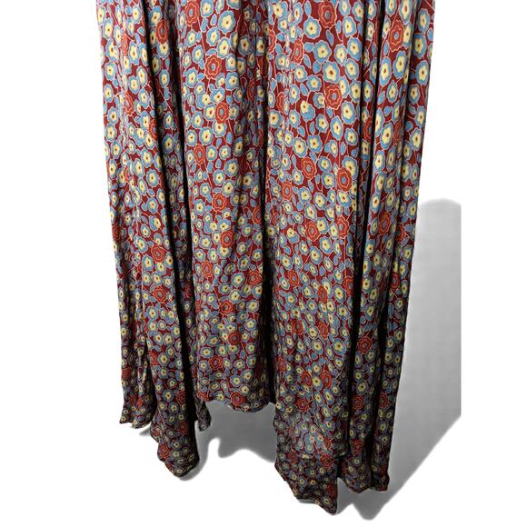 New Joie Eilish Floral Maxi Dress Fired Brick Multi Long Sleeve Boho Size S - Picture 7 of 16